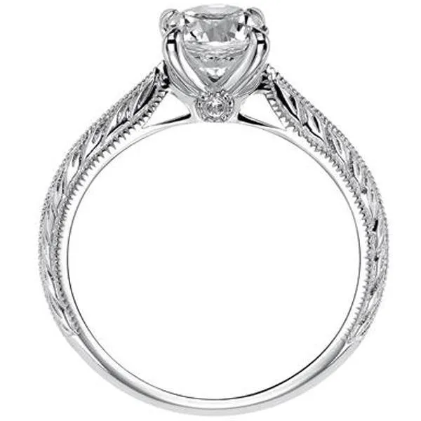 Artcarved "Imani" Knife Edge Engraved Solitaire Diamond Engagement Ring