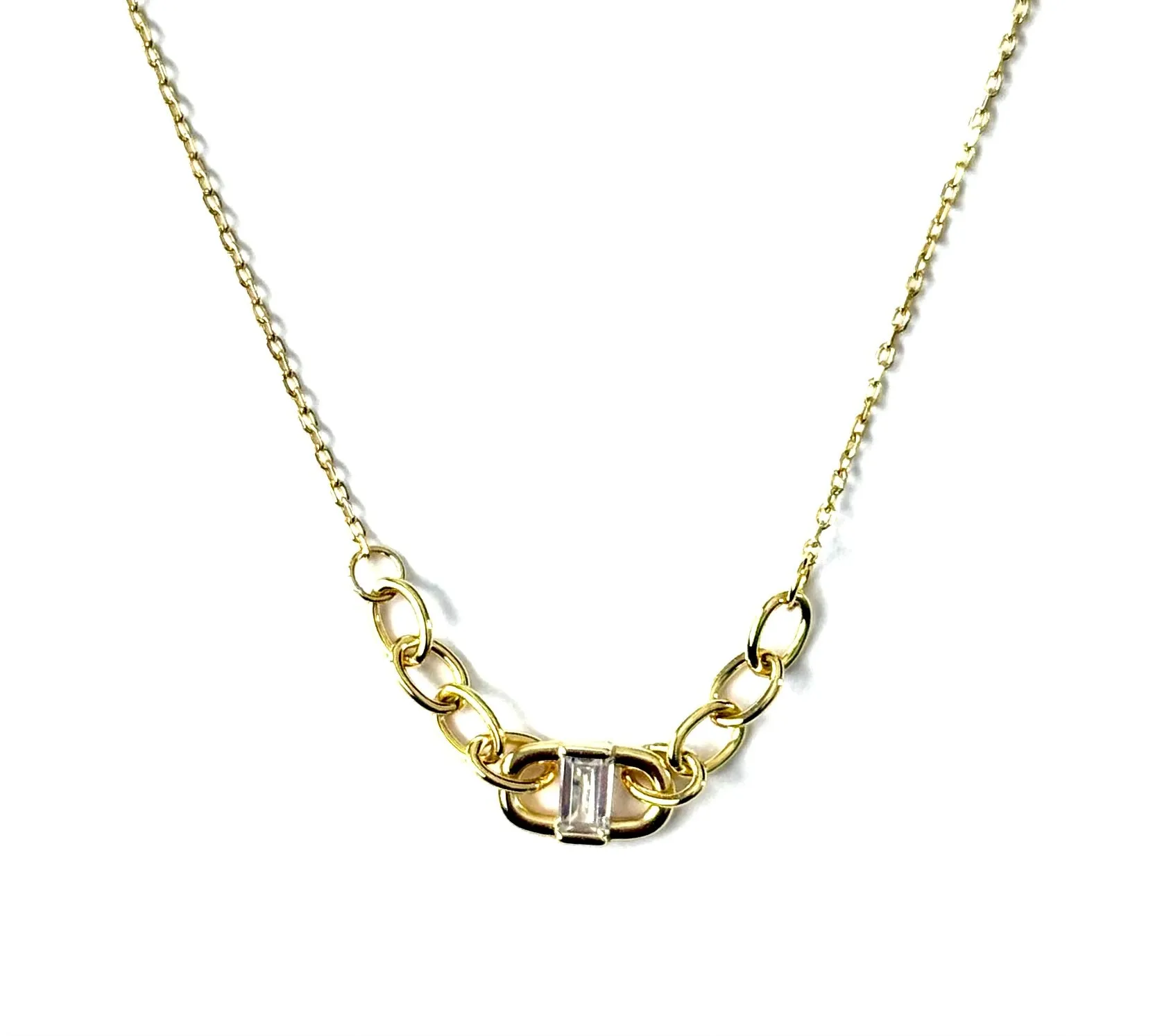 Asher Mariner With CZ Emerald Cut Necklace