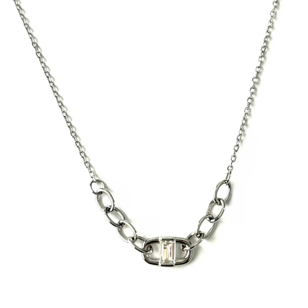 Asher Mariner With CZ Emerald Cut Necklace