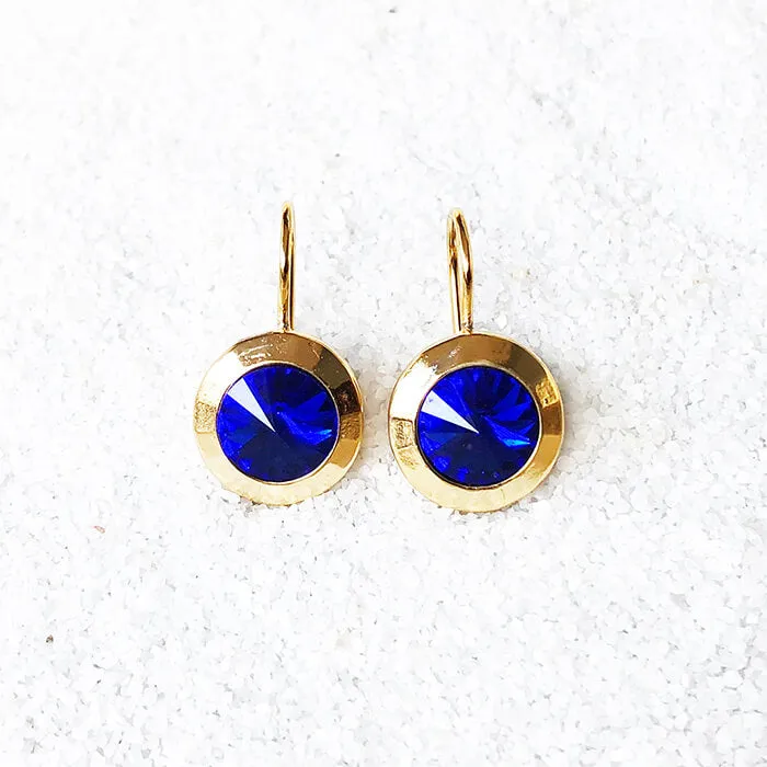 Aurora Royal Blue Crystal Drop Earrings
