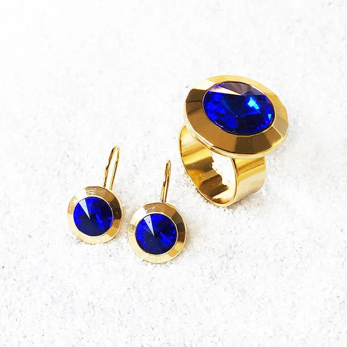 Aurora Royal Blue Crystal Drop Earrings