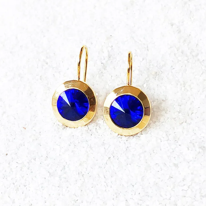 Aurora Royal Blue Crystal Drop Earrings