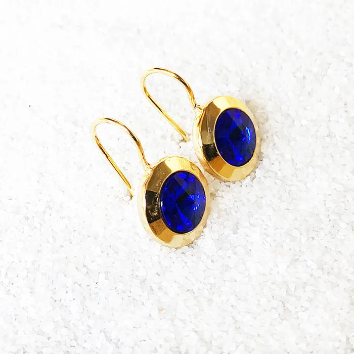 Aurora Royal Blue Crystal Drop Earrings