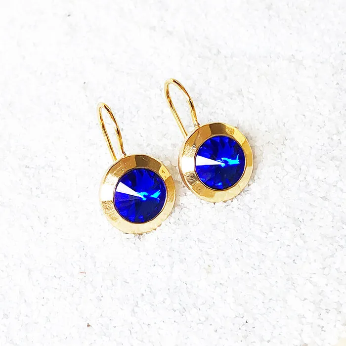 Aurora Royal Blue Crystal Drop Earrings