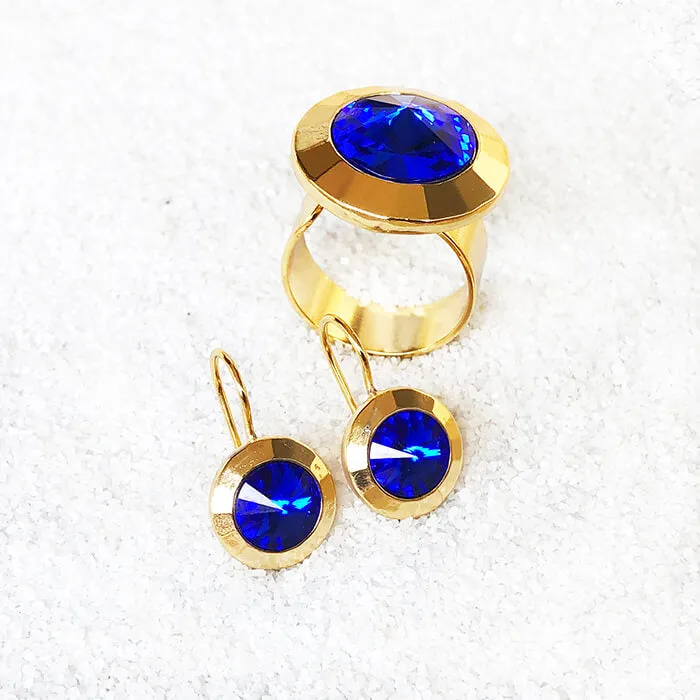 Aurora Royal Blue Crystal Drop Earrings