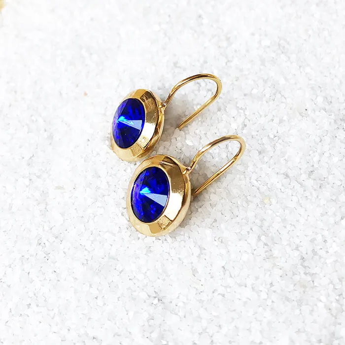 Aurora Royal Blue Crystal Drop Earrings