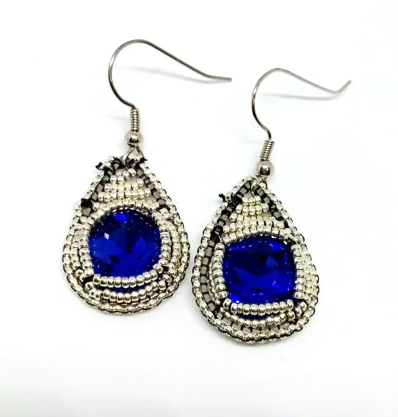 Aurora Seed Bead Bezel Earrings (special order - sold out)