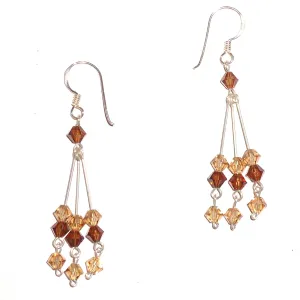 Austrian Crystal Earrings - Cocoa