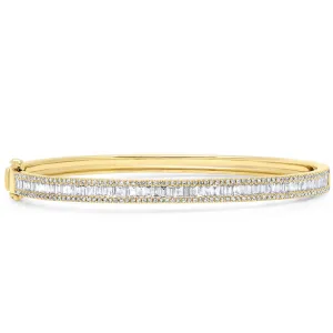 Baguette Diamond Lined Bangle