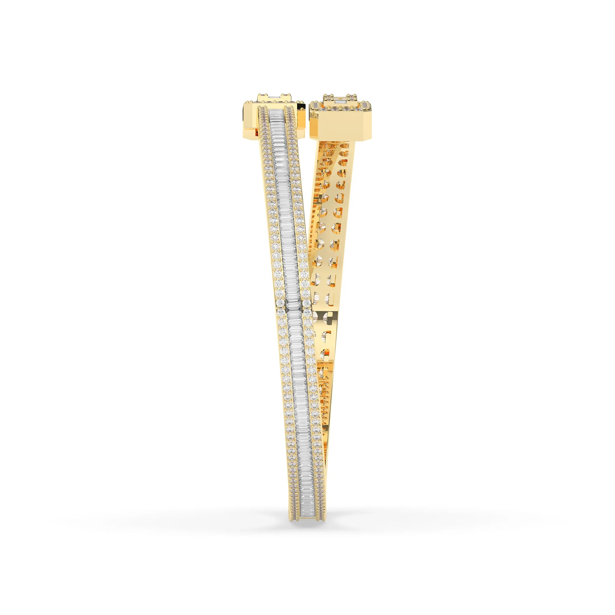 Baguette Invisible Set Diamond Bangle