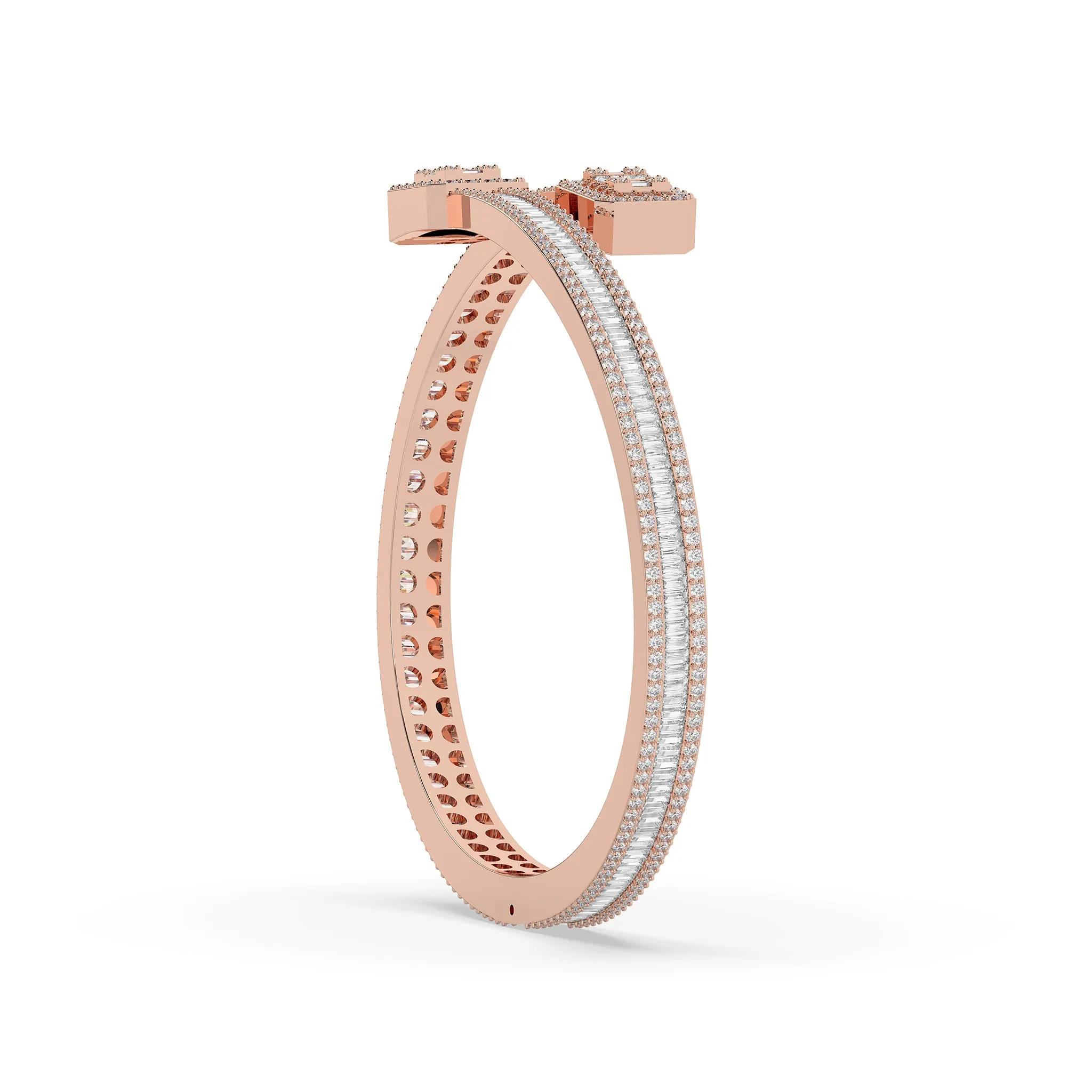 Baguette Invisible Set Diamond Bangle