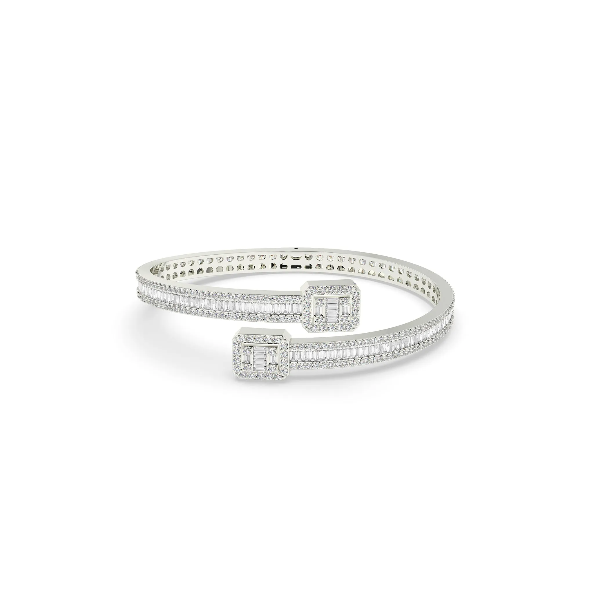 Baguette Invisible Set Diamond Bangle