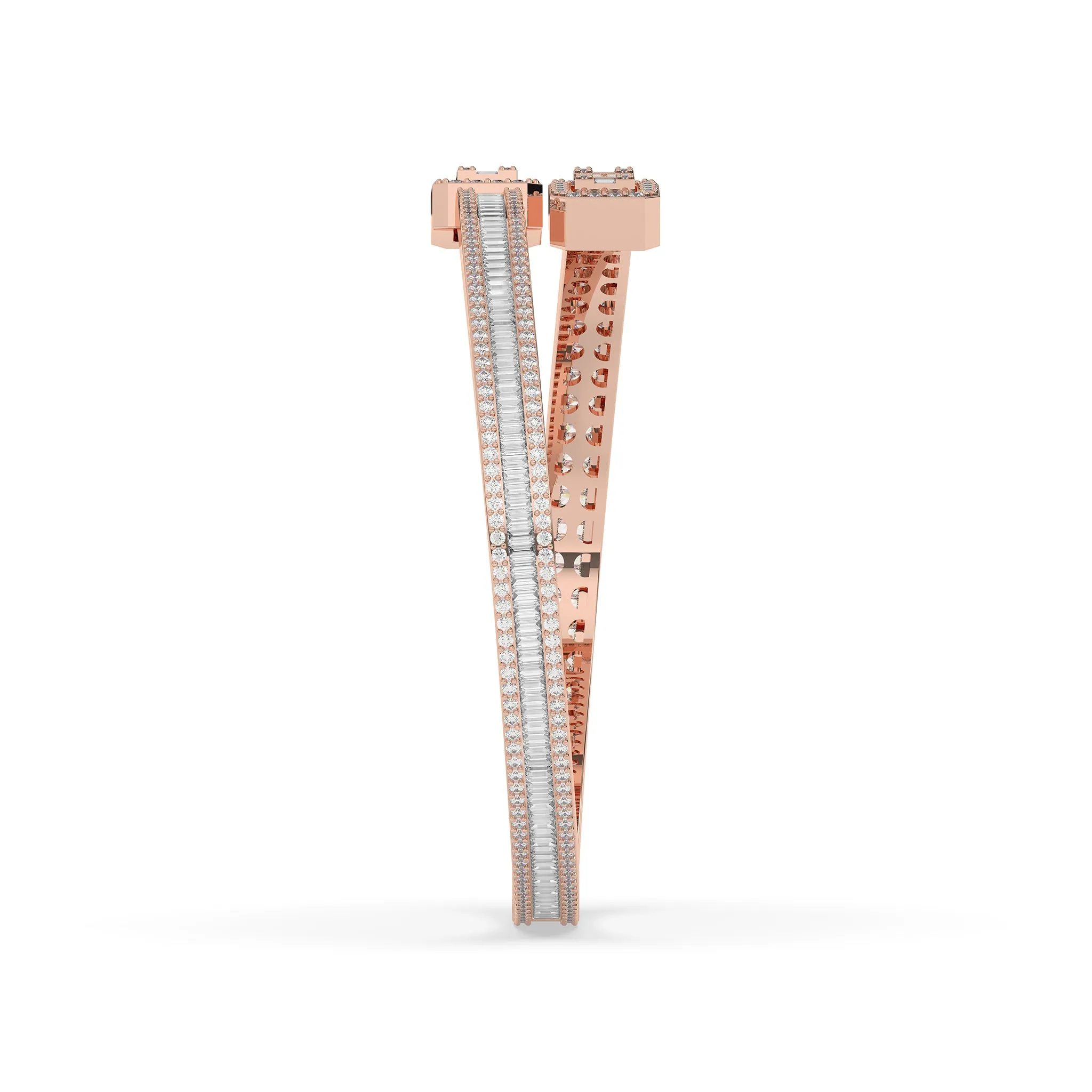 Baguette Invisible Set Diamond Bangle
