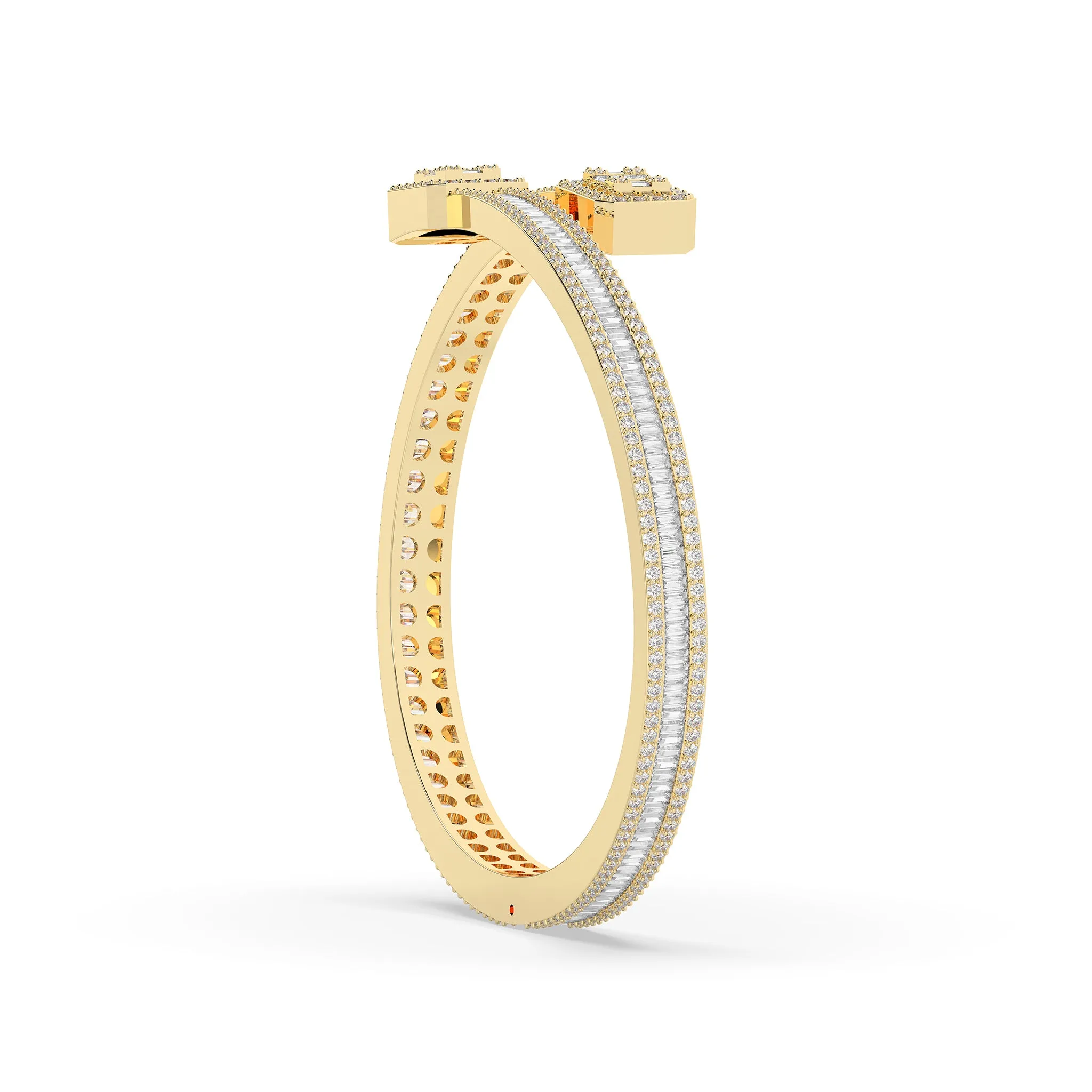 Baguette Invisible Set Diamond Bangle