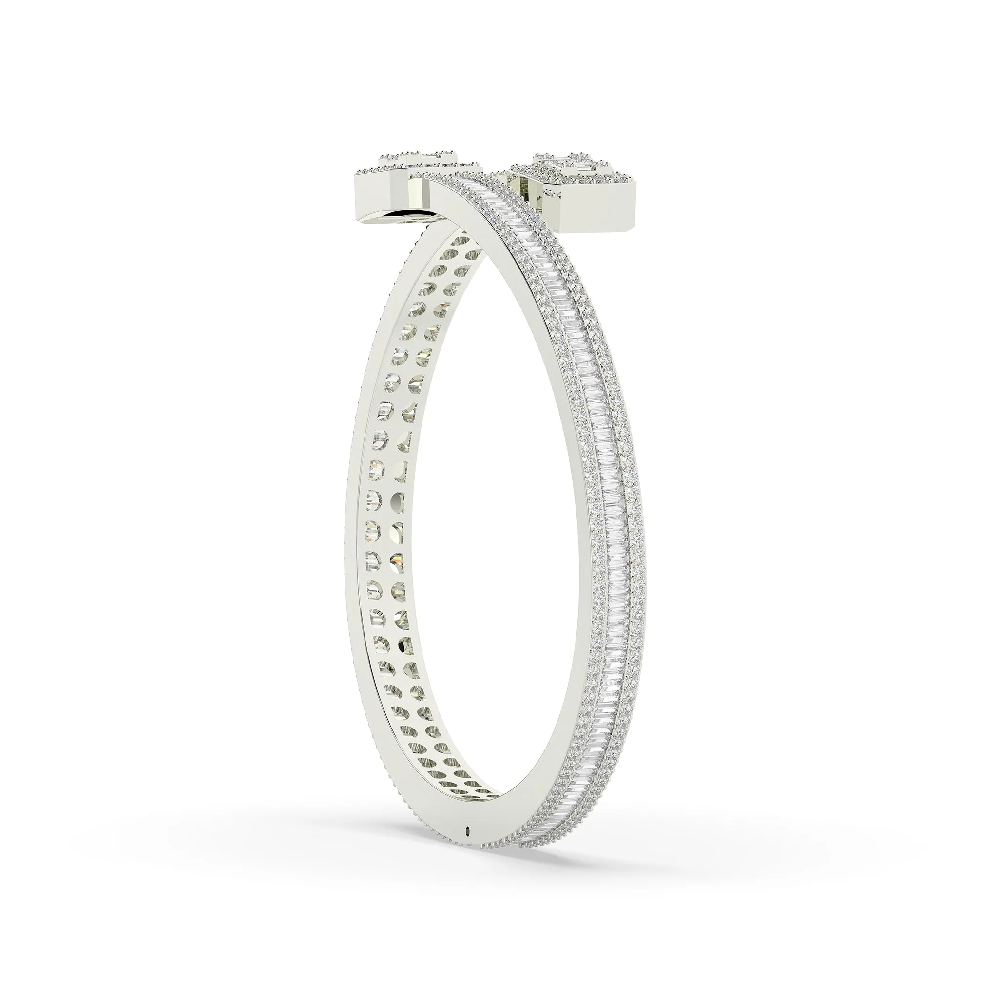 Baguette Invisible Set Diamond Bangle