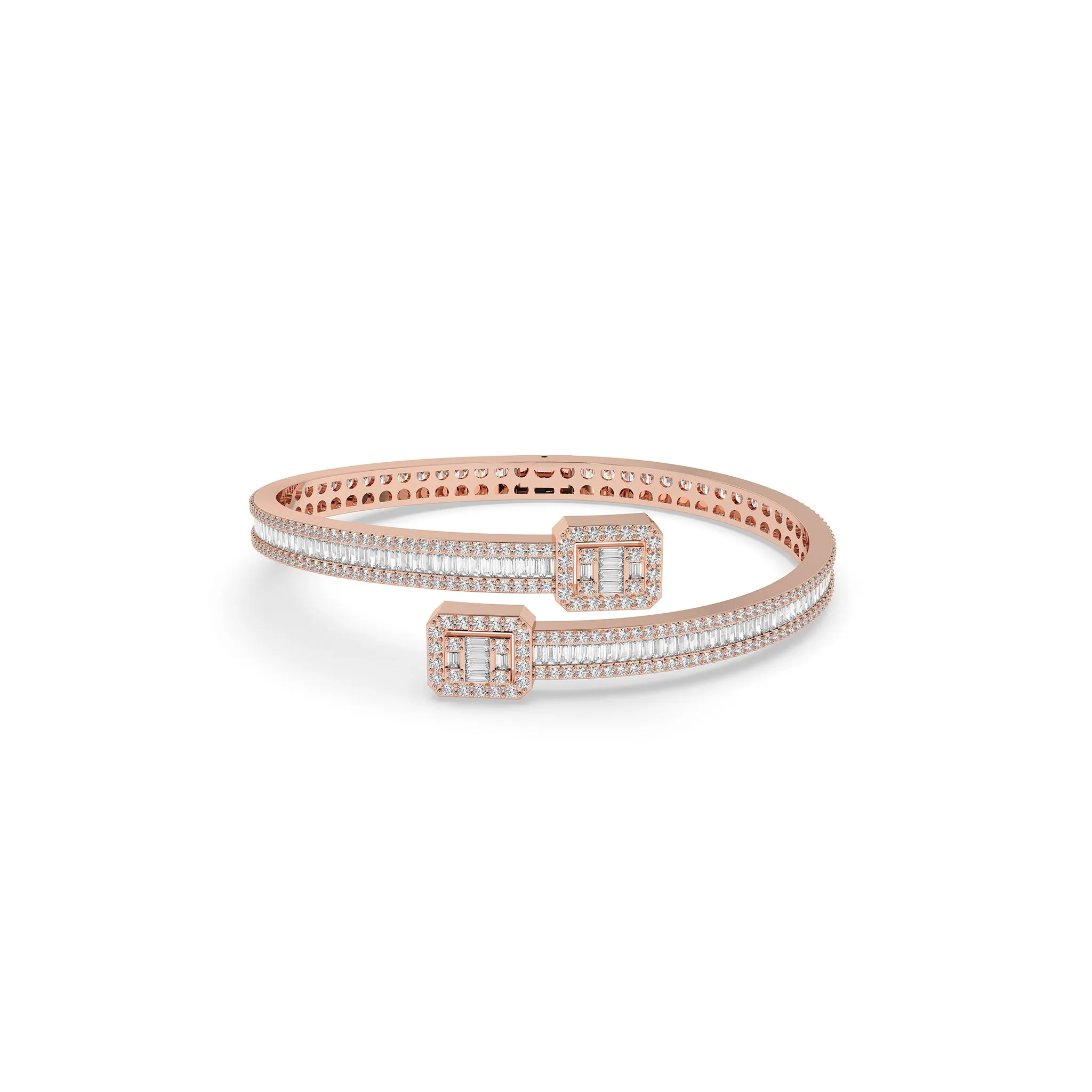 Baguette Invisible Set Diamond Bangle
