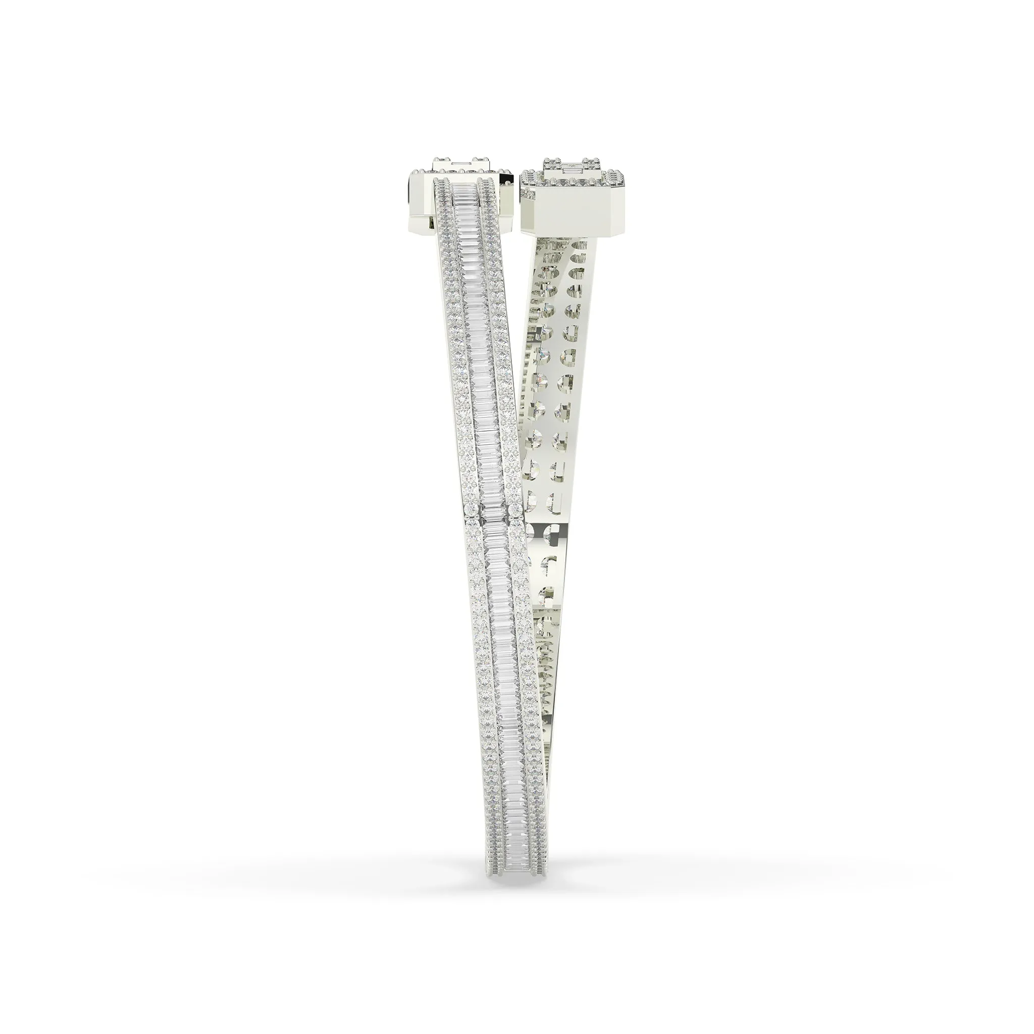 Baguette Invisible Set Diamond Bangle
