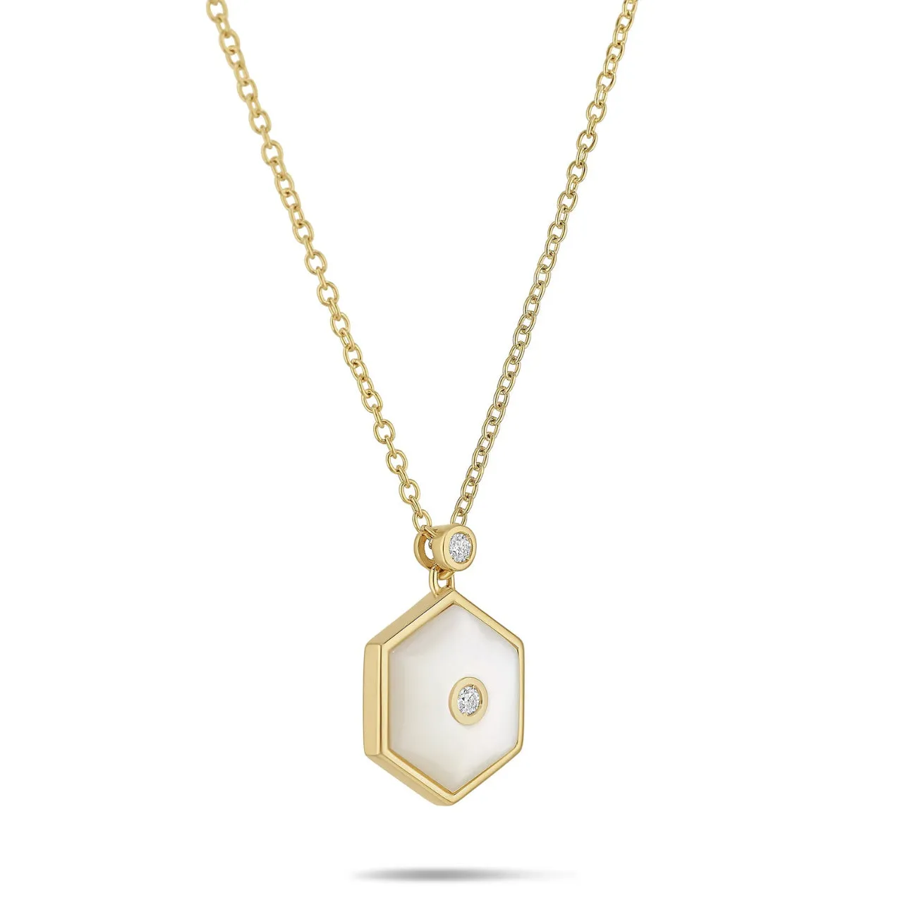 Baia Sommersa 18K Yellow Gold Diamonds & Mother of Pearl Long Pendant Necklace
