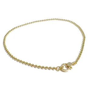 Bead Chain Front Pave Clasp