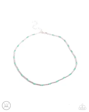 Bemused Basic - Green - Faceted Bead Paparazzi Choker Necklace