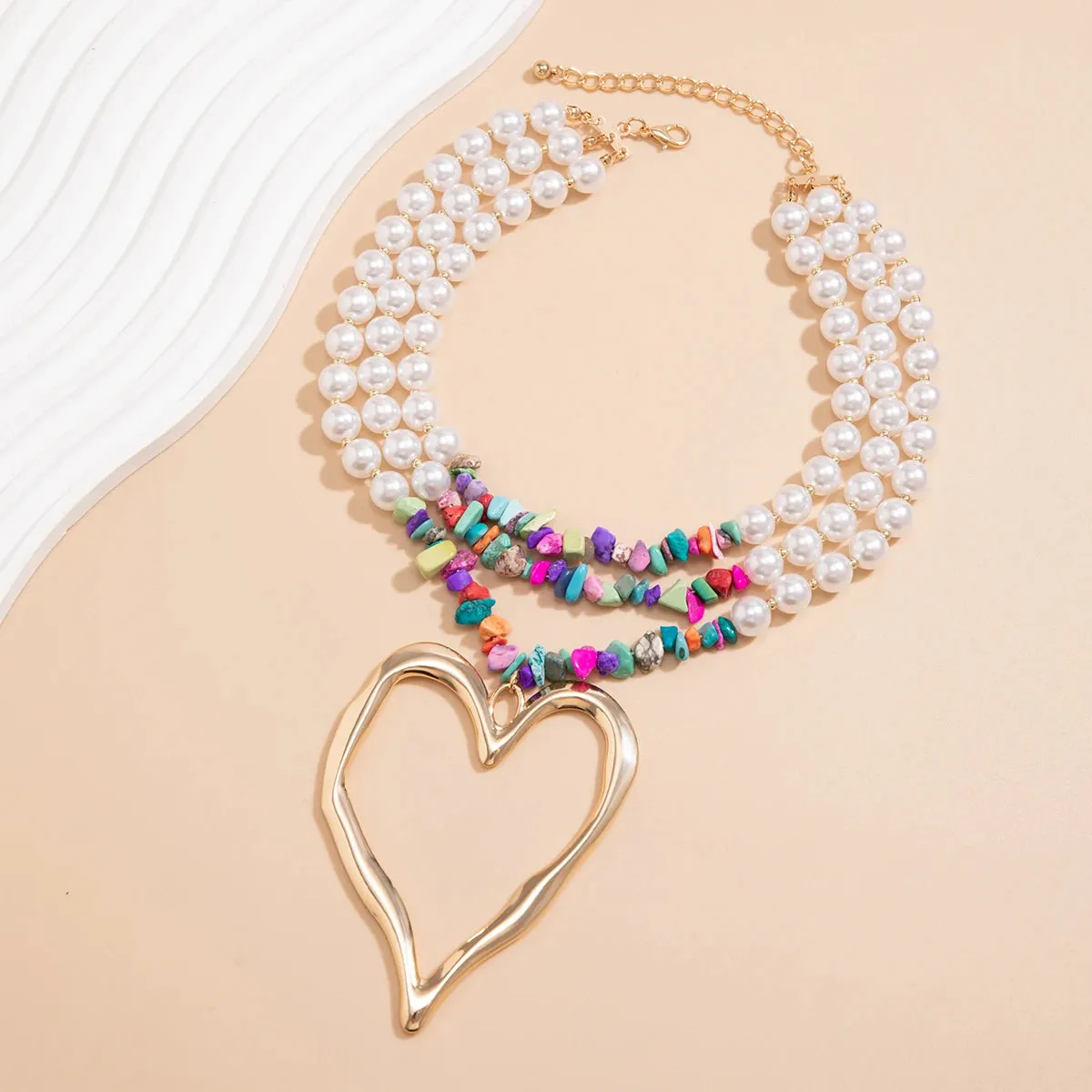 Big Heart Pendant Choker Necklace, Boho Jewelry Steampunk Jewelry, Unique Jewelry