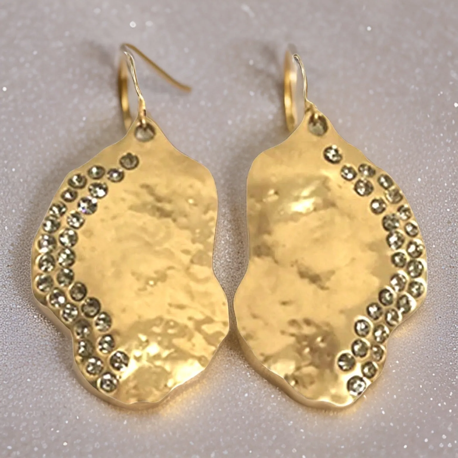 Birthstone Crystal Waning Gibbous Moon Earrings