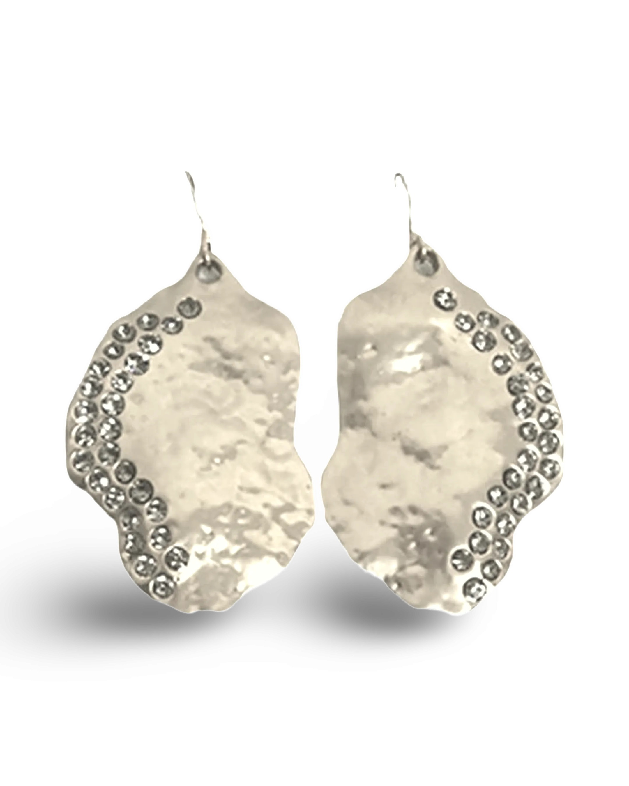 Birthstone Crystal Waning Gibbous Moon Earrings