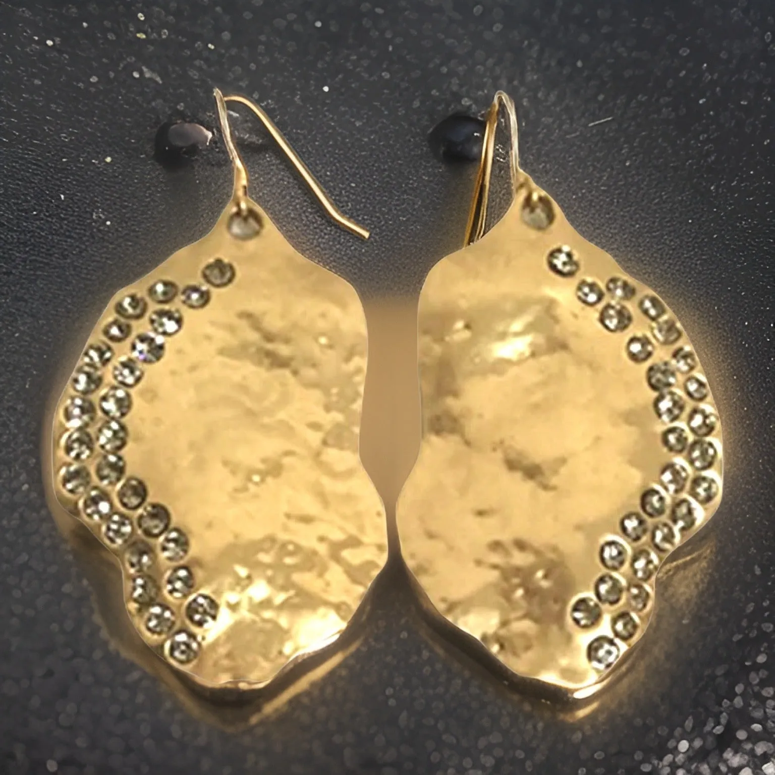 Birthstone Crystal Waning Gibbous Moon Earrings