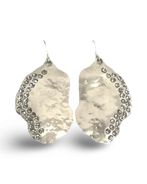 Birthstone Crystal Waning Gibbous Moon Earrings