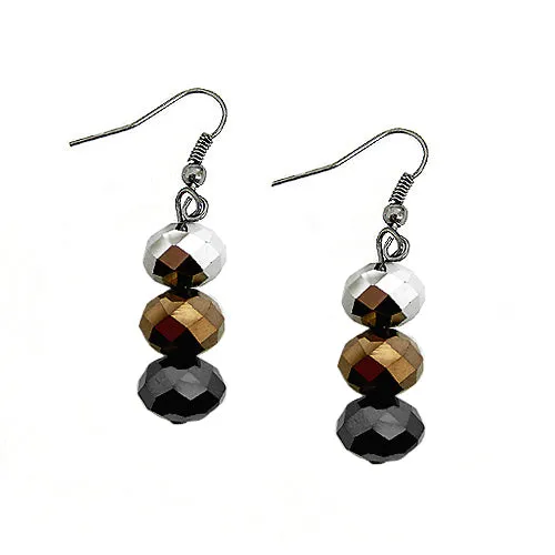 BLACK EARRINGS  #HNE91069_BLK-COP (TF11)