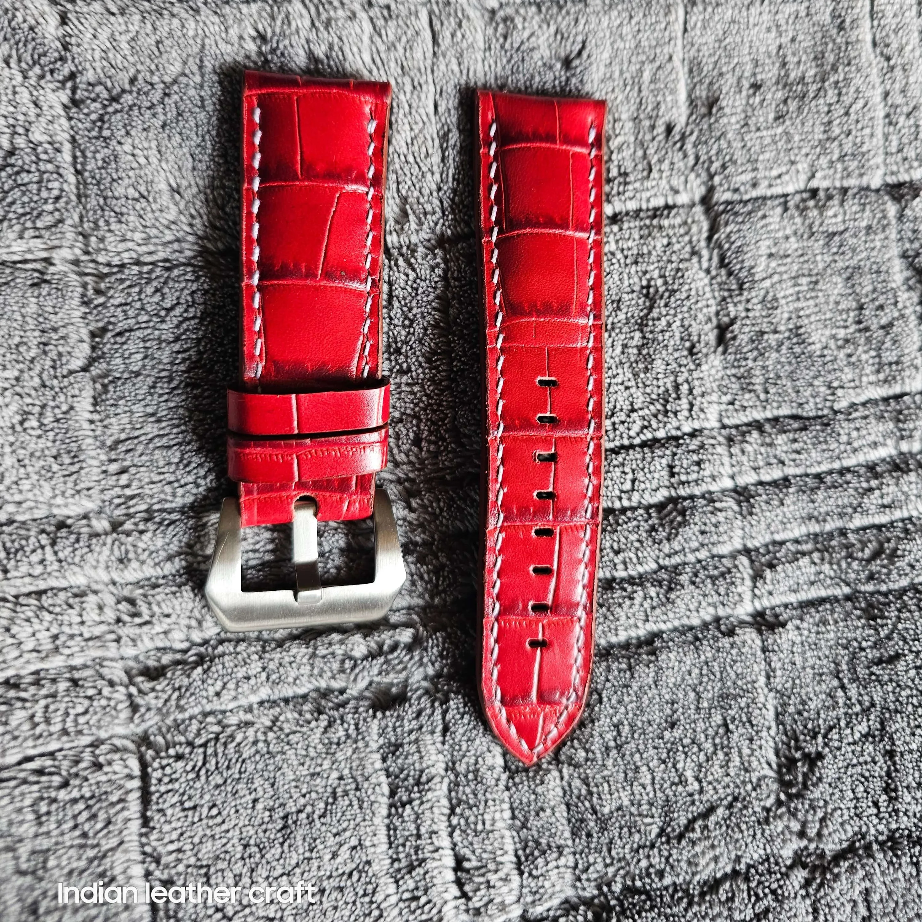 Black leather strap for panerai