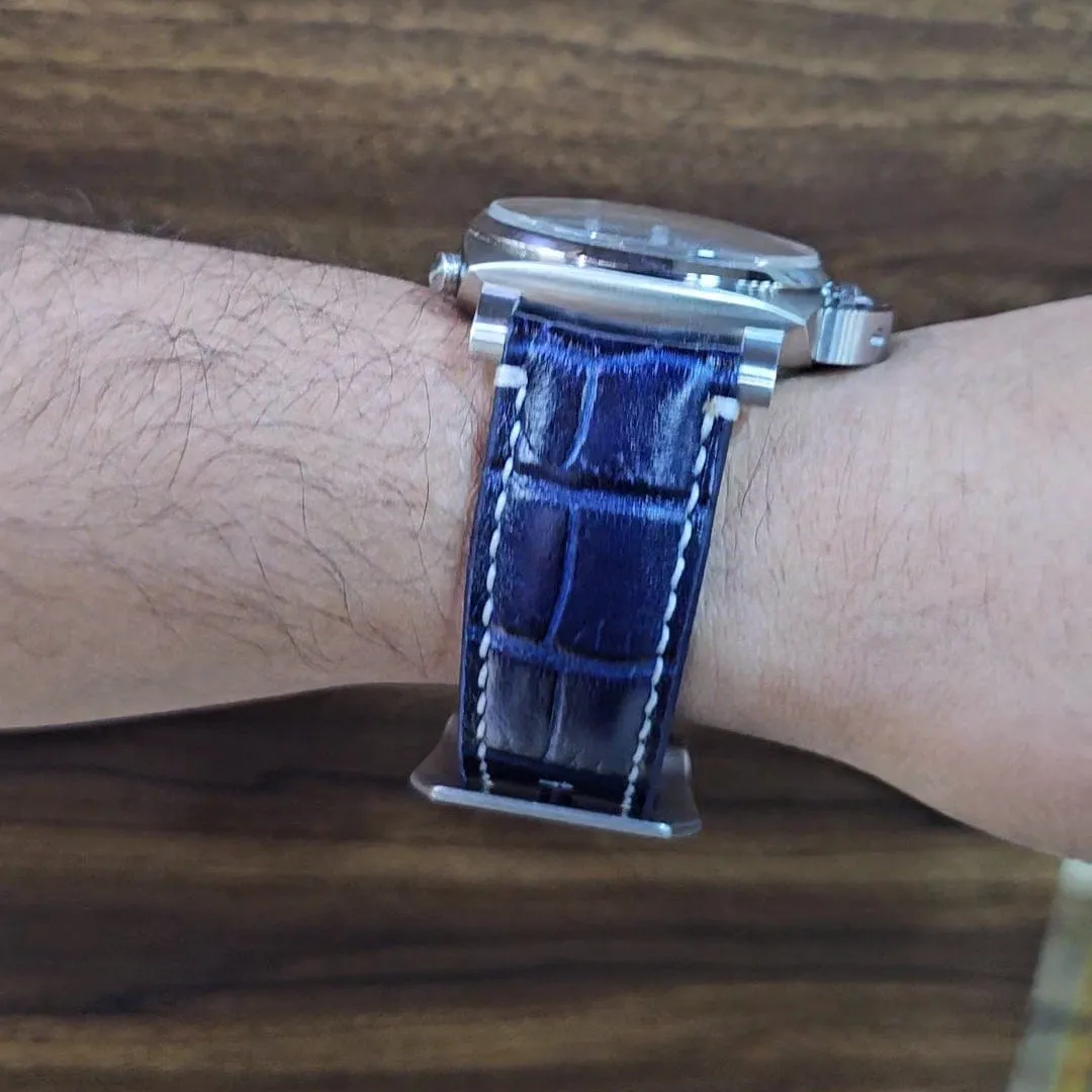 Black leather strap for panerai