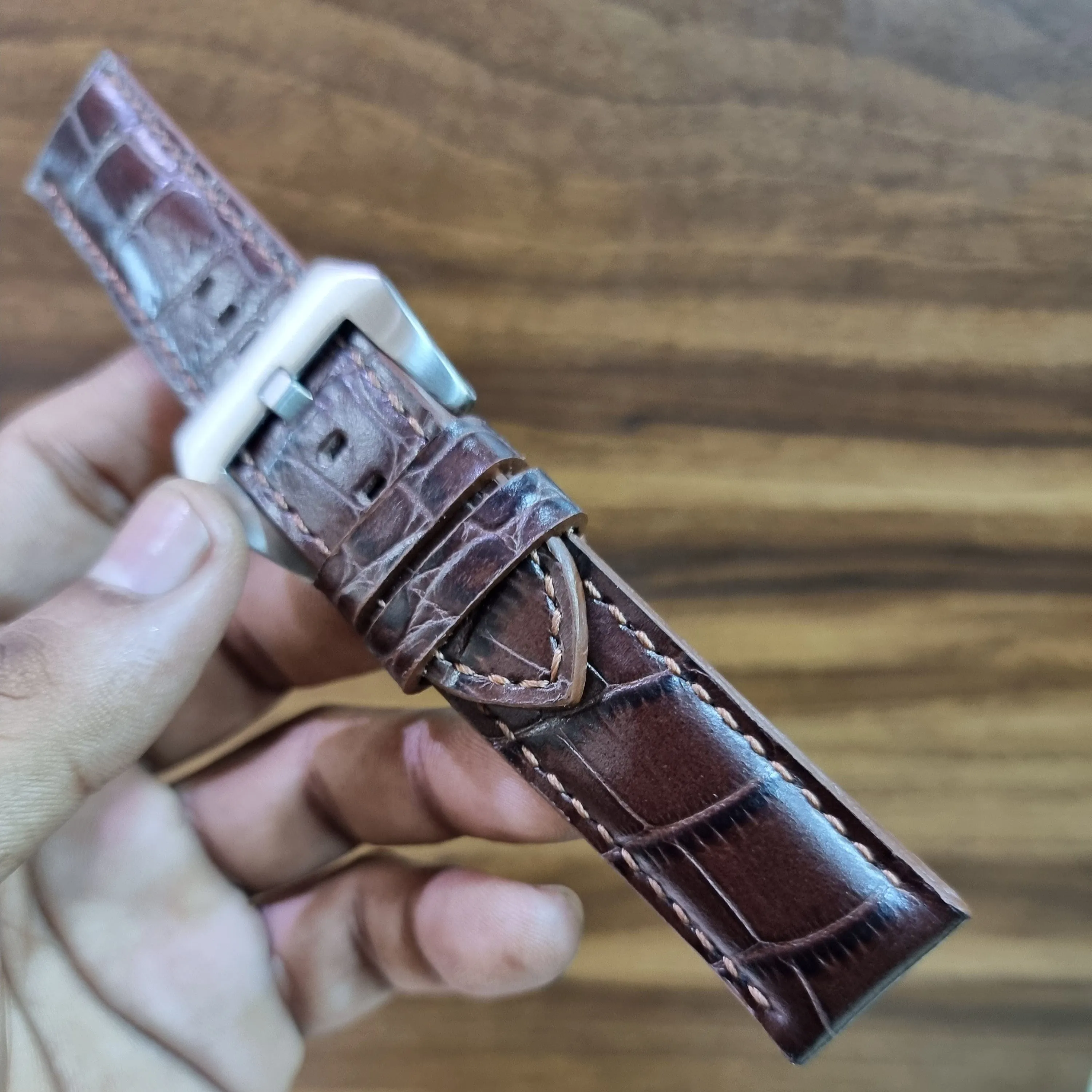 Black leather strap for panerai