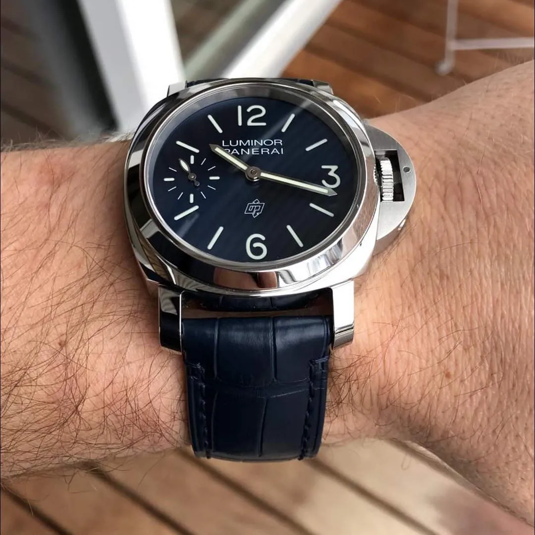 Black leather strap for panerai