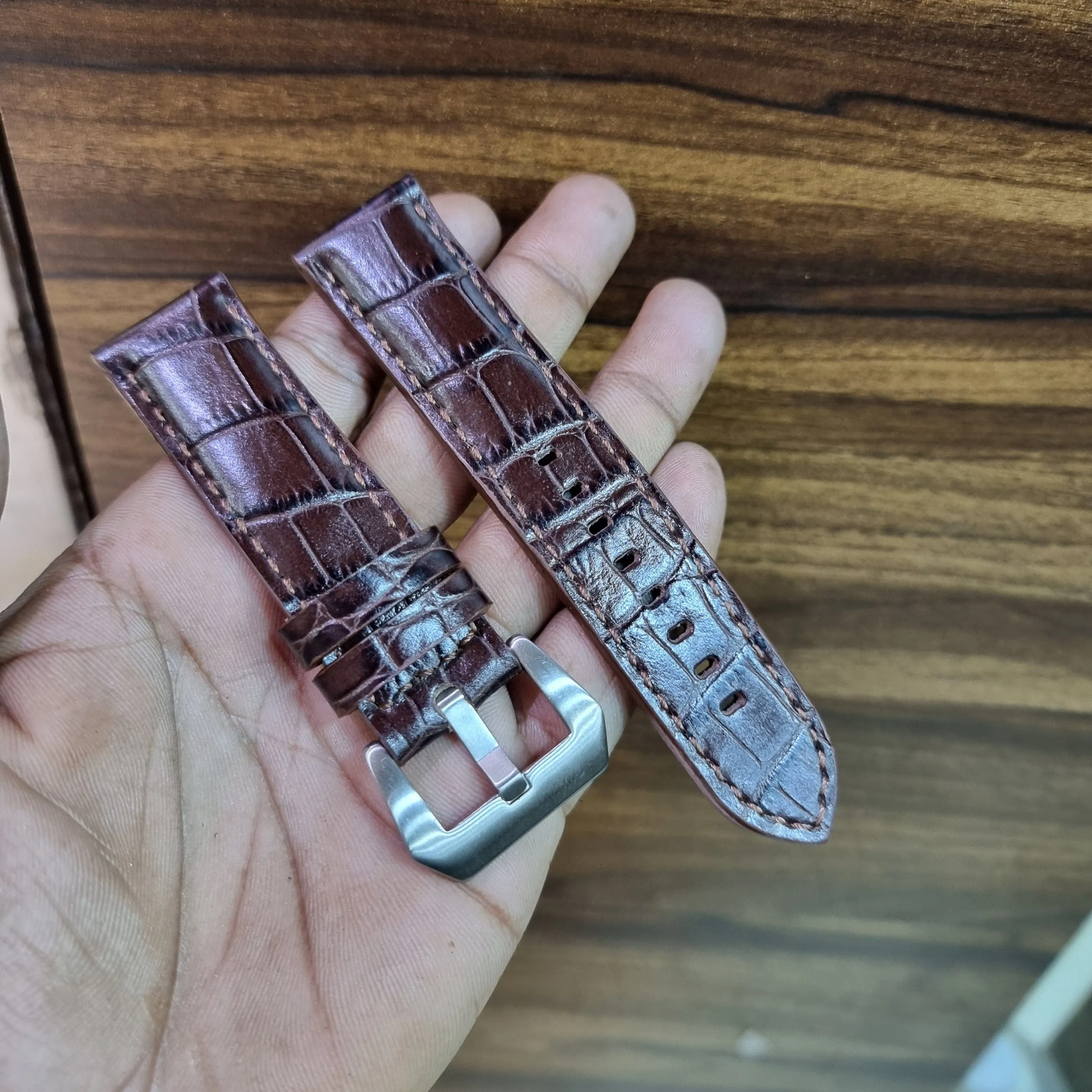 Black leather strap for panerai