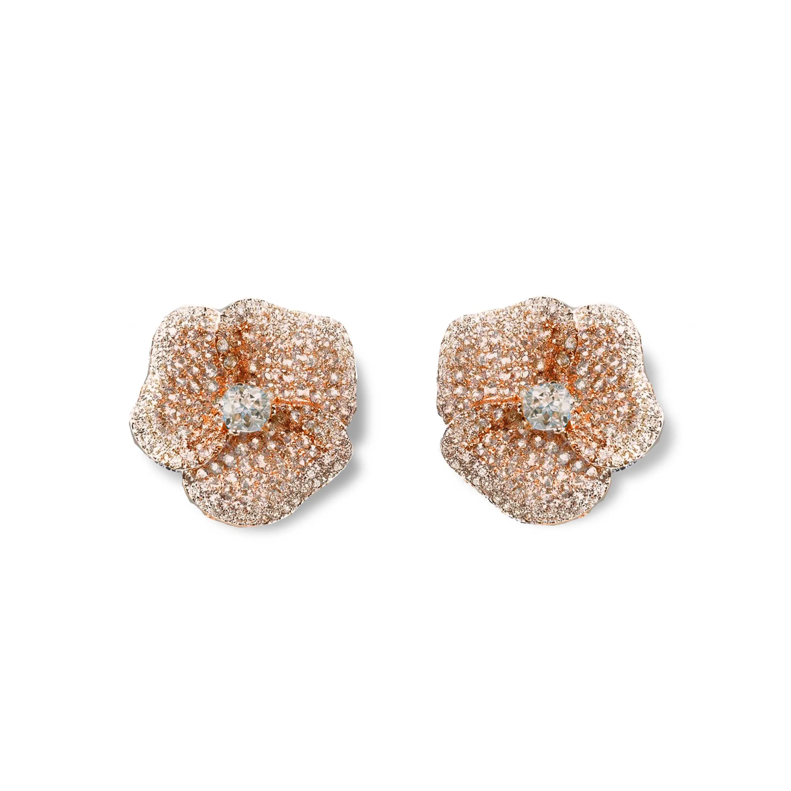 Bloom Medium Flower Diamond Earrings