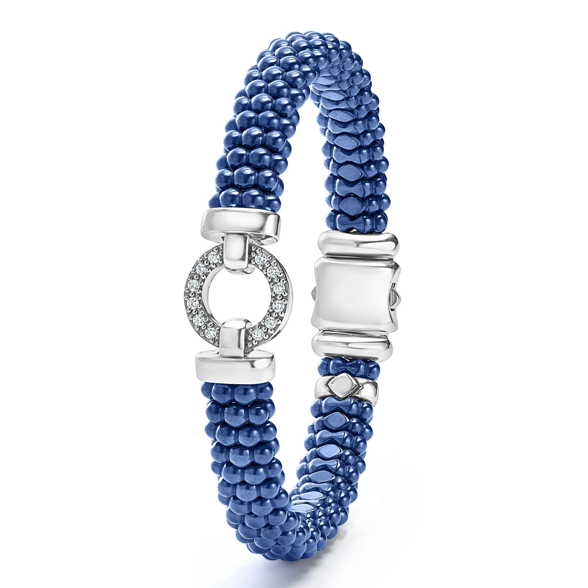 Blue Caviar Ultramarine Ceramic Diamond Circle Bracelet | 9mm