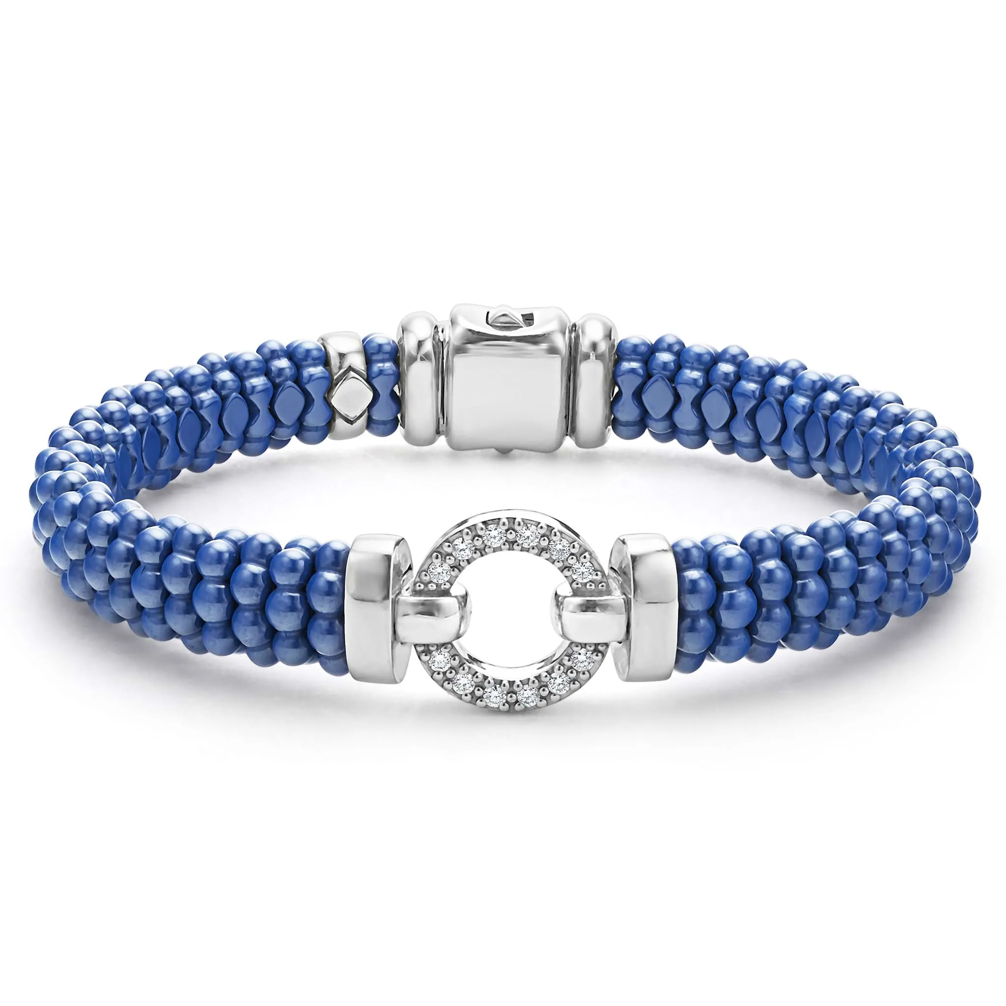 Blue Caviar Ultramarine Ceramic Diamond Circle Bracelet | 9mm