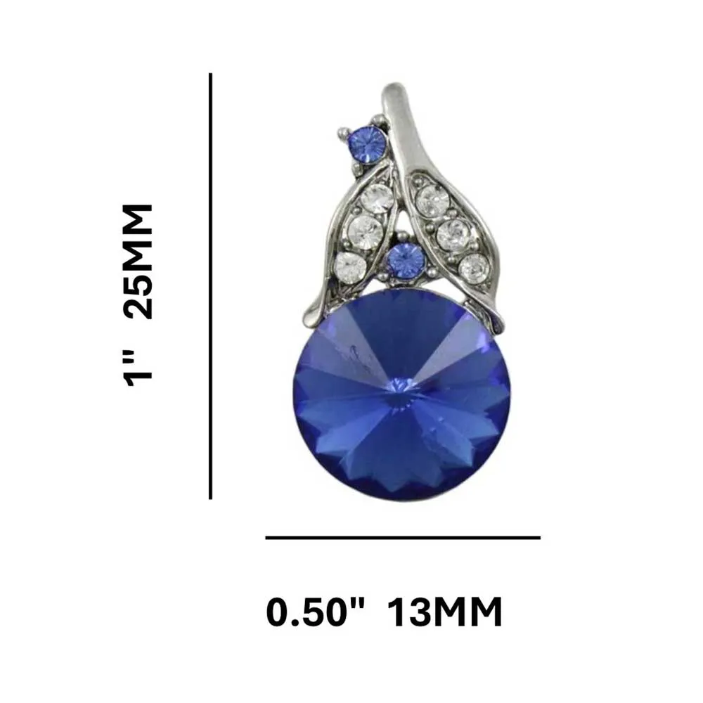 Blue Crystal Inverted Flower Drop Earring - REC256