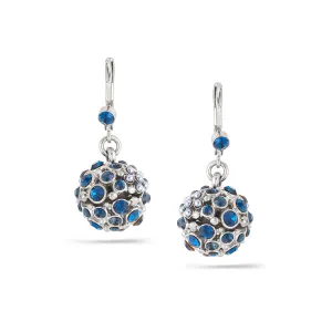 BLUE CRYSTAL PAVE BALL DROP  EARRINGS #253GR3301