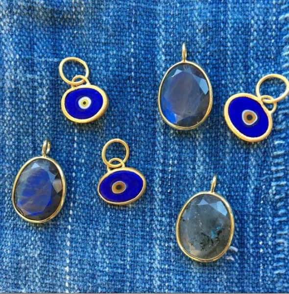 Blue Protection Triple JuJu Eye Bracelet in 18K Gold