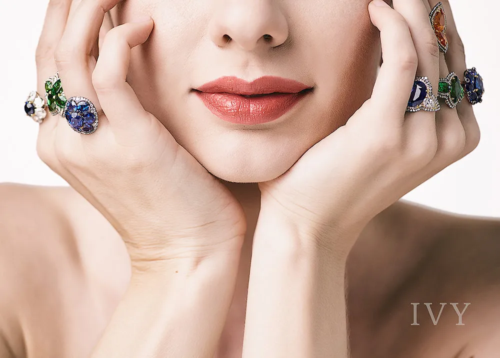 Blue Sapphire and Diamond Ring