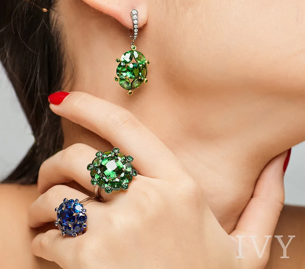 Blue Sapphire Crown Ring