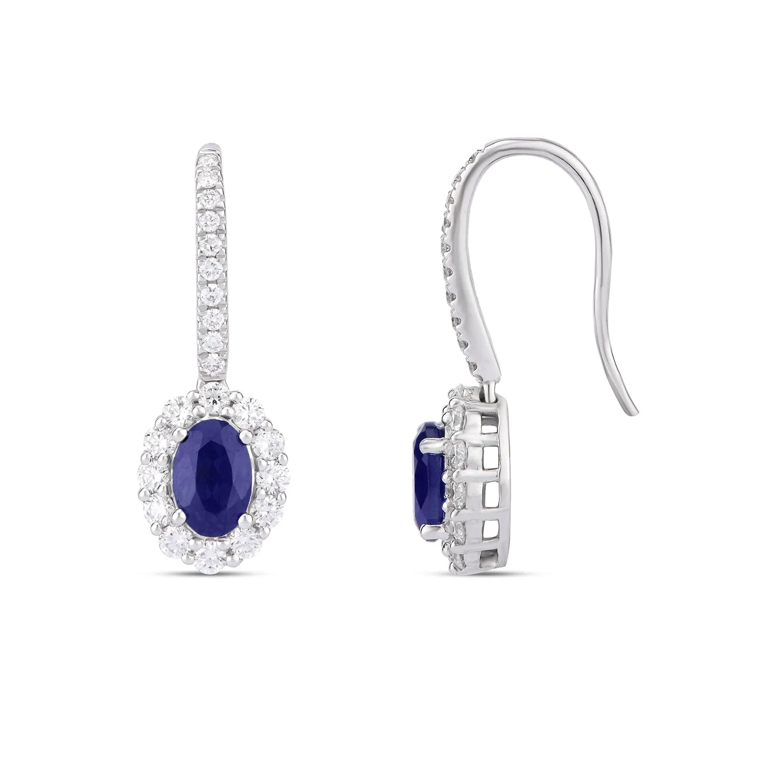Blue Sapphire Diamond Earrings