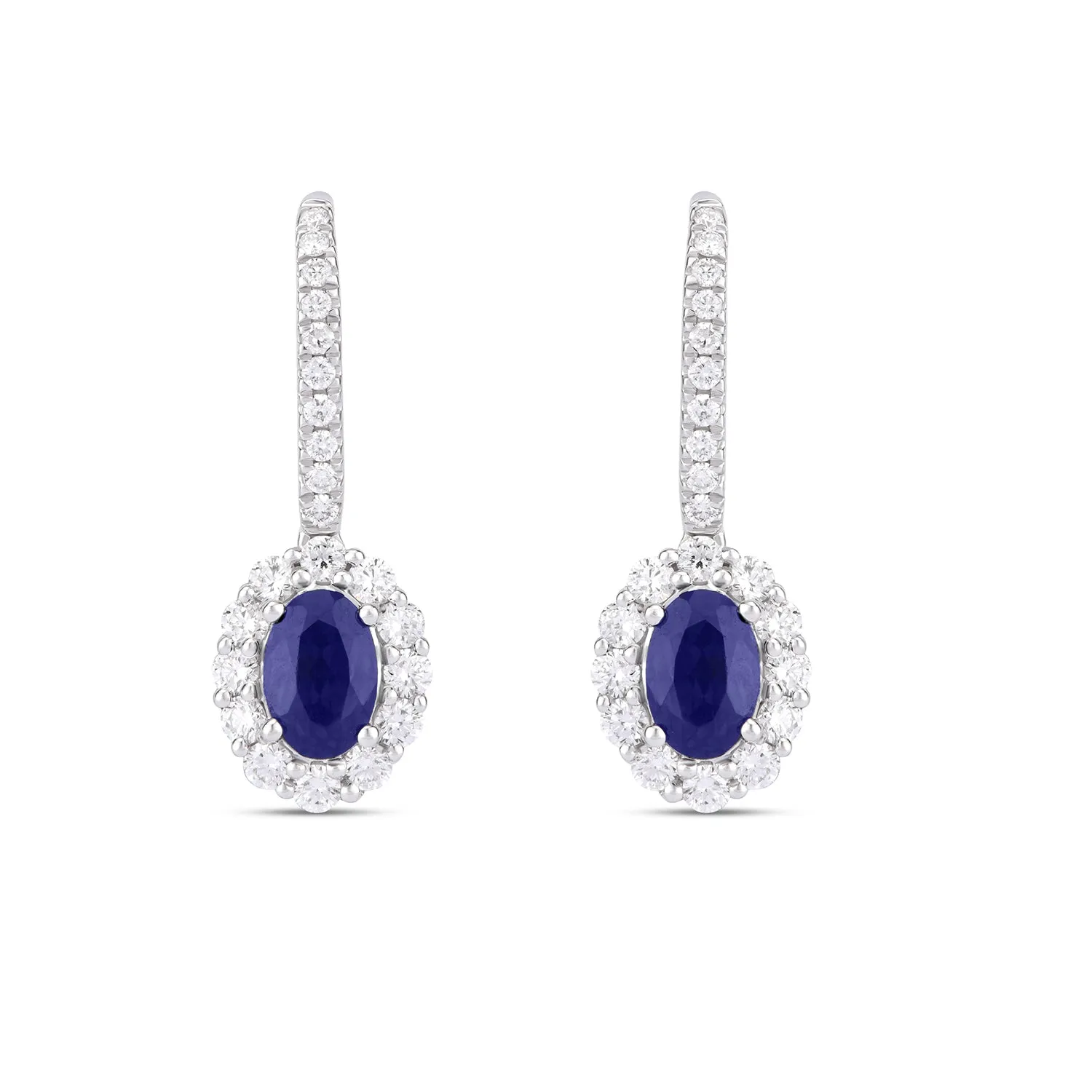 Blue Sapphire Diamond Earrings