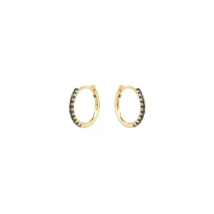 Blue Sapphire Huggies in Yellow Gold