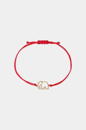 Bracelet Elephant - Fil Rouge Or Jaune