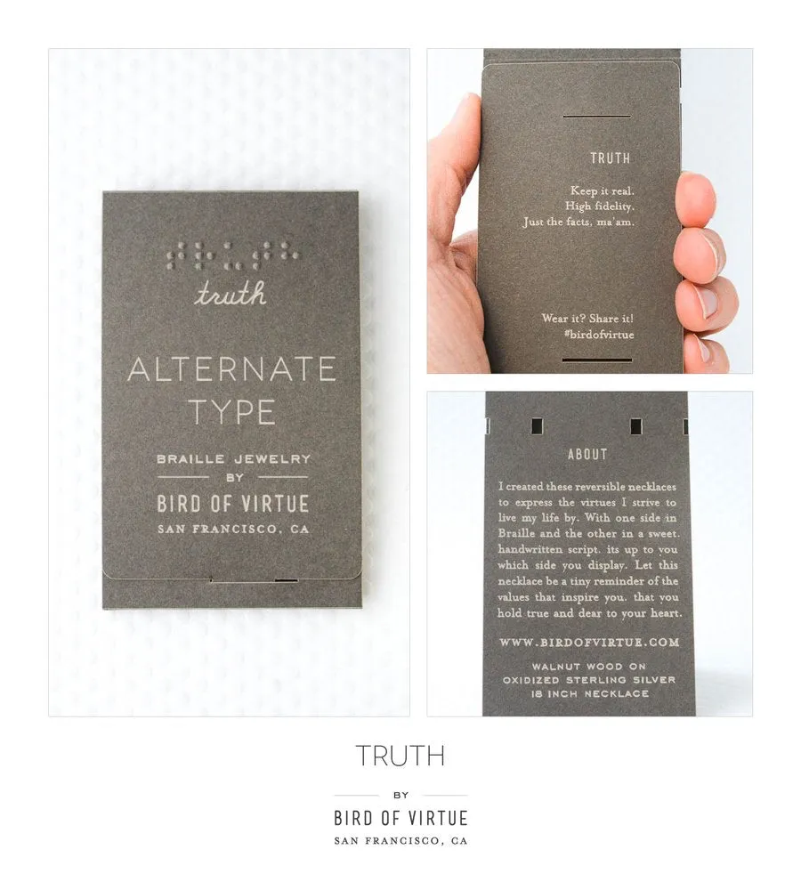 Braille Virtue Necklaces