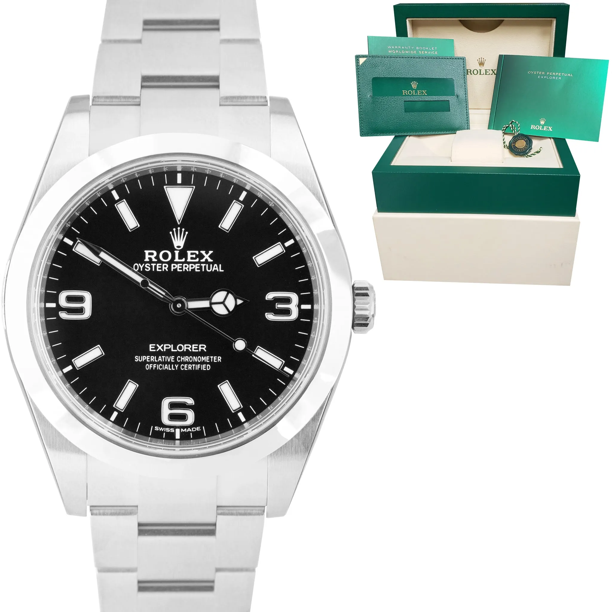 BRAND NEW 2021 Rolex Explorer 39mm Black 3-6-9 Stainless Steel MK2 Watch 214270