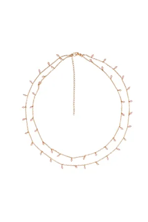 Bridal Dangling Pearl double Chain Necklace